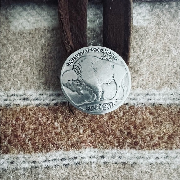 Handmade Brown and Tan Wool Crossbody Bag with Suede strap - Picture 3 of 4